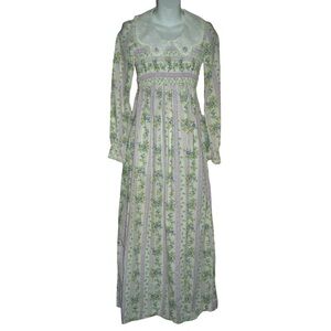 Vintage 60's 70's Gunne Sax Prairie Dress Cottagecore Floral Lace Victorian